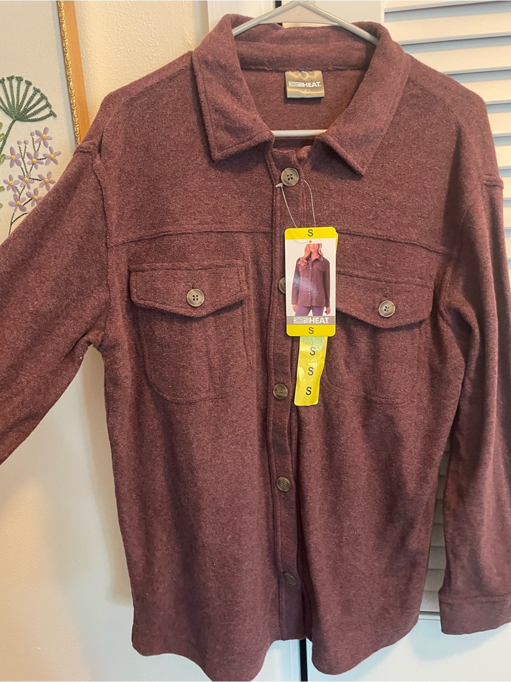 Cozy Button-Up Shacket in Deep Burgundy